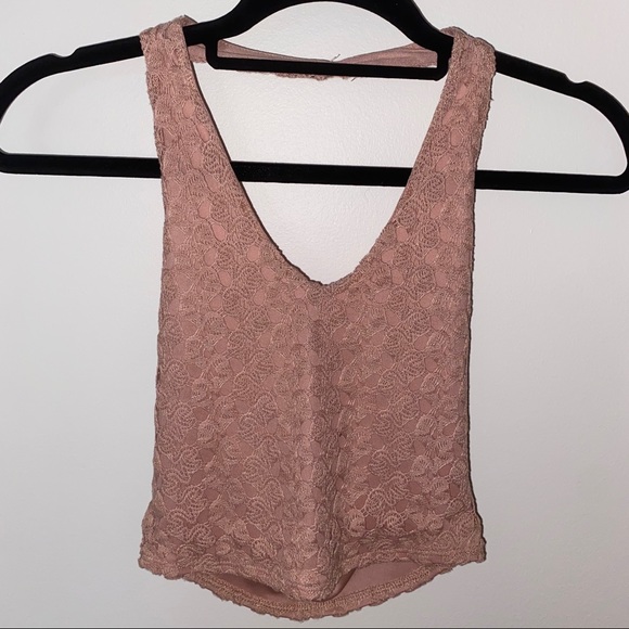 🌴 GARAGE Dusty Rose Crochet Halter Crop Top 🌴 - Picture 5 of 6